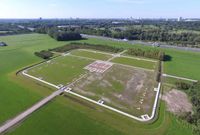 Luchtfoto van het gereconstrueerde Fectioterrein in opdracht van de Provincie Utrecht in 2015. Op de achtergrond de rijksweg A12. Maker foto: Provincie Utrecht?