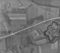 Luchtfoto van het Fectio Vechten terrein in 1945-1950.