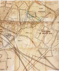 De zuidoostelijk gewenste stadsuitbreiding der stad Utrecht rond 1900 met al ingetekend de wegen en wijken. In het Houtens Maarschalkerweerd en Bunniks Mereveld. Bron: Het Utrechts Archief, 1007-3.