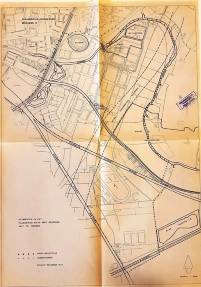 Elementen in het plangebied Maarschalkerweerd voor nieuw te maken bestemmingsplan 1955. Rijksweg A27 werd er in die tijd al rekening mee gehouden met eventuele aanleg hiervan. Bron: Het Utrechts Archief, 1007-3.