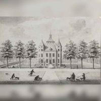 Kasteel Heemstede bij Houten in de 18e eeuw. Bron: onbekend.
