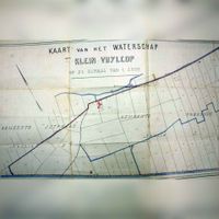 Gedeelte van de waterschapskaart van het waterschap Klein Vuylcop in de periode 1930-1950. Bron: RHC Rijnstreek en Lopikerwaard.
