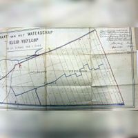 Gedeelte van de waterschapskaart van het waterschap Klein Vuylcop in de periode 1930-1950 (2). Bron: RHC Rijnstreek en Lopikerwaard.
