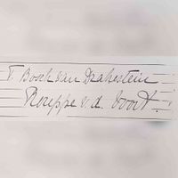 Handtekening van Theresia Maria Charlotta Rouppe van der Voort (1880-1973), echtgenote van Jhr. Frederik Lodewijk Herbert Jan Bosch van Drakenstein (1871-1911). Onder de akte van boedelscheiding na Frederik zijn overlijden. Bron: Archief Eemland, 0443, 101.