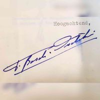 Handtekening van jhr. Frederik Bosch van Drakestein (1930-2008). Bron: Archief Eemland, 0446, 4378.