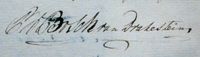 Handtekening van Paul Bosch als P.W. Bosch van Drakestein op zaterdag 22 februari 1811 ten overstaan van de Utrecht notaris N.W. Buddingh. Bron: Het Utrechts Archief, 34-4, U272C042 22-02-1811 nr. 104.