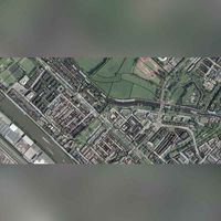 Heden een luchtfoto van de vroegere grond van familie Bosch van Oud-Amelisweerd in Utrecht Zuilen. Nu liggen hier de Minister Talmalaan en Minister Visserstraat gelegen. Bron: Kadastralekaart.com.