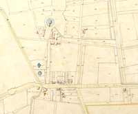 Kadaster Minuutkaart uit oktober 1832 van de Lage Vuursche met het dorp De Vuursche en Kasteel Drakestein. Bron: Het Utrechts Archief, 8001 202-2.