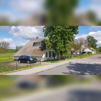 Boerderijtje gelegen aan van de Provincialeweg 118 behorend bij het landgoed Oud-Amelisweerd. Rechts op de achtergrond boerderij Wiltenburg aan de Provincialeweg 116 in mei 2021. Foto: Sander van Scherpenzeel.