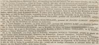 De verkoopadvertentie van Hofstede Chartroise uit de Opregte Haarlemsche Courant van 23 oktober 1823. Diverse bijbehorende landerijen worden met naam genoemd. Bron: Delpher.nl.