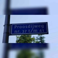 Straatnaambord Proosdijweg te Ede in juli 2021 (1). Foto: Sander van Scherpenzeel.