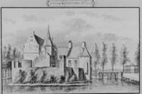 Huis Rhijnauwen in de periode 1713-1730. Bron: Nederlands Instituut voor Kunstgeschiedenis, Den Haag.