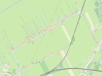 Het dorp Gerverscop anno 2021. Rechts de spoorlijn Woerden naar Breukelen/Amsterdam. Bron: Open Streetmap (NL).