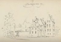 Gezicht op kasteel Schalkwijk in 1731 naar een tekening van Abraham de Haen. Bron: Beeldbank Rijksmuseum.nl.