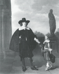 Frederick van Veldhuyzen met zijn zoon Diederick in 1660. Bron: L. Wevers, Heemstede.