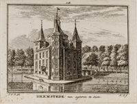 Prentje van Kasteel Heemstede, Heemsteedseweg 26, H. Spilman naar J. de Beijer, 1740-1750, Regionaal Archief Zuid-Utrecht, identificatienummer: P.27.4.1 (054079).