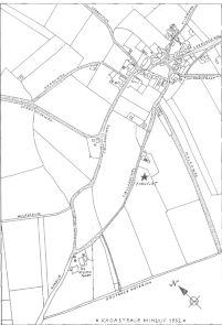 Kadasterkaart naar de situatie van 1832 waar voor die tijd het Landgoed Zorgvliet ooit gelegen was. Bron: Zorgvliet Archeologische vondsten 