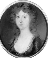 Portret van Antoinette Sibylla Van Renesse van Wilp (1777-1820), echtgenote van Diderik Willem Jacob Strick van Linschoten. Van hem is tot op heden geen portret bekend gebleven. Bron: Nederlands Instituut voor Kunstgeschiedenis, Den Haag.