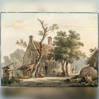 Gezicht op een boerderij in Abstede te Utrecht in 1829. Bron: Het Utrechts Archief, catalogusnummer: 38025.
