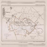 Topografische kaart en plattegrond van de gemeente Bunnik ui 1867. Bron: Regionaal Archief Zuid-Utrecht (RAZU), 084, 57375, 55.
