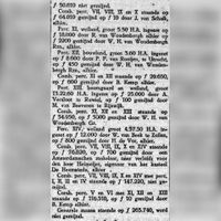 Nieuwsbericht uit oktober 1922 waarin de precieze bedrage staan vermeld van geveilde objecten van boerderijen en landerijen die van Louis Jean Anne Testas waren geweest (2). Bron: RAZU, krantenbank.