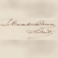 Handtekeing van Willem Hendrik Jacob baron van Westrenen van Tiellandt in 1822. Bron: Het Gelders Archief, 2039, 568.