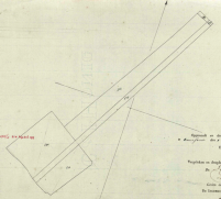 Kadastrale kaart uit 1848 met daarop ingetekend de aangelegde de laan naar de Westrenen Hoeve in Werkhoven. De laan lag op het grondgebied van de gemeente Houten en 't Goy. Bron: Kadaster archiefviewer (1832-1987).