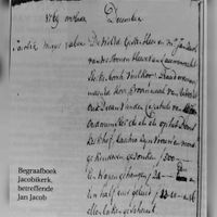 Begraafboek, Jacobikerk, betreffende Jan Jacob van Westrenen.