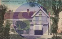 Landhuis Wickenburg gezien vanuit het zuidoosten in ca. 1900 op een ingekleurde prentbriefkaart van het landgoed. Bron: Huisarchief Wickenburgh, Wttewaall (c).