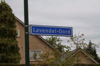 Straatnaambord Lavendel-oord. Foto: Sander van Scherpenzeel.