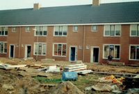 Bouw van woningen aan de Penningslag 2 t/m 22 in augustus/september 1988. Richting het noordoosten gezien. Familiearchief Van Scherpenzeel.