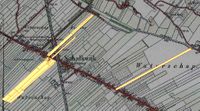 In geel gearceerd op de topografische Militaire kaart uit 1875-1900 de gronden die ooit behoorde bij boerderij Welgelegen (Lagedijk 32) in bezit geweest van 1839 tot 1900. Ruim 61 jaar van familie Bosch (van Drakestein/Bosch van Oud-Amelisweerd). Kaart HISGIS Utrecht.