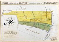 Kaart van het gerecht Oostveen (Maartensdijk) uit 1800. Vervaardiger door: P.J. Geltsligter. Bron: Het Utrechts Archief, catalogusnummer: 2182.