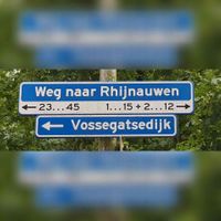 Straatnaamborden Weg naar Rhijnauwen (Utrecht) en Vossegatsedijk (Bunnik) bij de kruising met De Boeijelaan in juni 2021. Foto: Sander van Scherpenzeel.