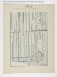 Kaart van het terrein ten noordwesten van het fort Blauwkapel in 1824. Naar een kaart van J.A. van der Monde . Bron: Het Utrechts Archief, catalogusnummer: 2097.