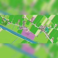 Dorp 't Goy in twee gedeelte (links) landgoed Wickenburgh, midden links het dorp het oude 't Goy met rechts tussen de Tuurdijk en de Beusichemseweg het nieuwe 't Goy. Bron: Openstreetmap (NL).