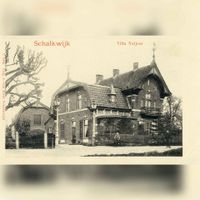 Gezicht op de linker- en voorgevel van de villa Nuijens (Provincialeweg 11) te Schalkwijk in 1900-1905. Bron: HUA, catalogusnummer: 10687.