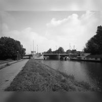 Gezicht op de Balijebrug over het Merwedekanaal te Utrecht, uit het zuiden in juni 1987. Bron: Het Utrechts Archief, catalogusnummer: 84043.