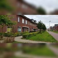 Woningen aan de Narcissentuin met rechts het Overdamsepad in augustus 2021. Foto: Sander van Scherpenzeel.