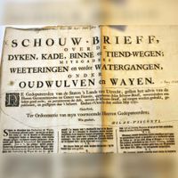 Schouwbrief van de heerlijkheid Oud-Wulven en Waijen uit 1750 waarin diverse oude wegen bij volksmond benaming worden genoemd. Bron: Het Utrechts Archief, 29-33.
