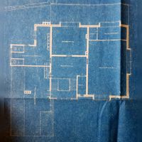 Fragment van de blauwdruk van de te bouwen huis Folmina in 1919 met de suppoostkamer, slaapzaal en het waslokaal. Bron: Regionaal Archief Zuid-Utrecht (RAZU), 109.