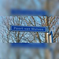 Straatnaambord 'Poort van Wulven in maart 2022. Foto: Sander van Scherpenzeel.