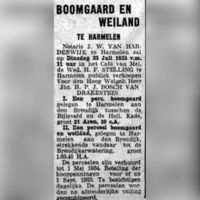 Op dinsdag 25 juli 1933 om 11:00 uur in het café van Mejuffrouw de Wed. H.F. Stelling voor notaris J.W. van Harderwijk werden de twee percelen in het buurtschap van de Breudijk verkocht. Die tot dan in bezit waren van jhr. H.P.J. Bosch van Drakestein. Bron: RAZU, krantenbank.