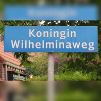 Straatnaambord Koningin Wilhelminaweg, 7 mei 2020. Foto: Sander van Scherpenzeel.