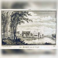 De Linge stromend langs Buren in 1771. Bron: Het Gelders Archief, 1554, 1505-XII-12-0009.