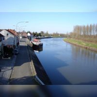 Schelde te Bléharies, kort na het binnenstromen in België. Bron: Wikipedia LimoWreck - Eigen werk.