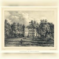 Huize Duizigt te Oegstgeest in 1868-1869. Naar een tekening van P.J. Lutgers.