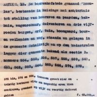 Fragment van beschrijving uit de nalatenschap van Jean-Baptist de Wijkerslooth met beschrijving van de hofstede Romulus in Schalkwijk met een vastgoed waarde van ƒ. 45.000-, gulden. Bron: Regionaal Archief Zuid-Utrecht (RAZU), 386 ,1730.