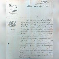 Brief over de onteigening van gronden van 17 augustus van het jaar 1841 voor het verkrijgen van gronden door de Staat der Nederlanden voor de bouw van Fort bij Honswijk. Bron: RAZU, 113.