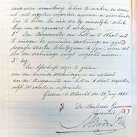 Fragment van brief waarbij het college van burgemeester en wethouders van de gemeente Tull en 't Waal worden aangeschreven in 1845. Bron: RAZU, 113.